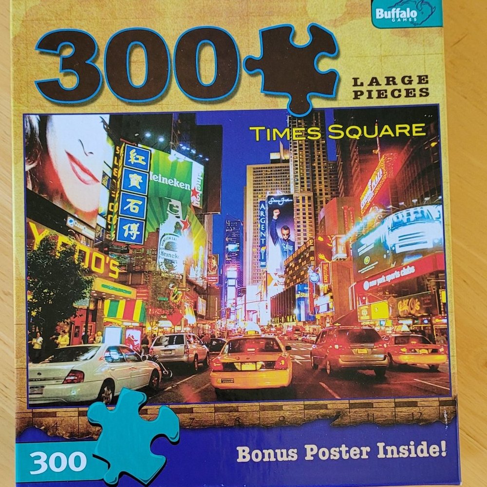 Buffalo 300 Large Piece "Times Square" Puzzle with Poster (109)